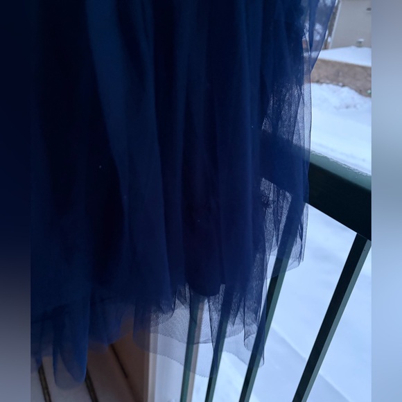 🆕 Blondie Nites Navy Blue Tulle Fit & Flare Party Dress Size 7 LayeredSkirt Chic - Picture 9 of 17